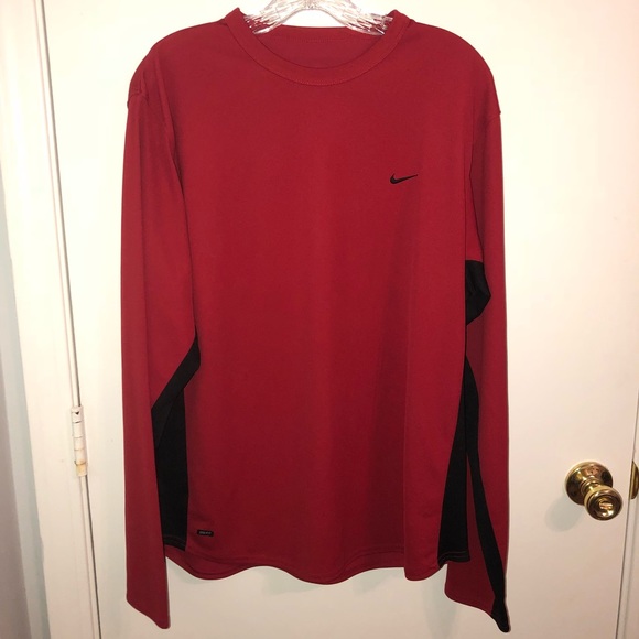 men's nike red long sleeve shirt